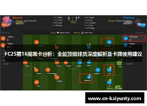 FC25第16周黑卡分析：全能顶级球员深度解析及卡牌使用建议
